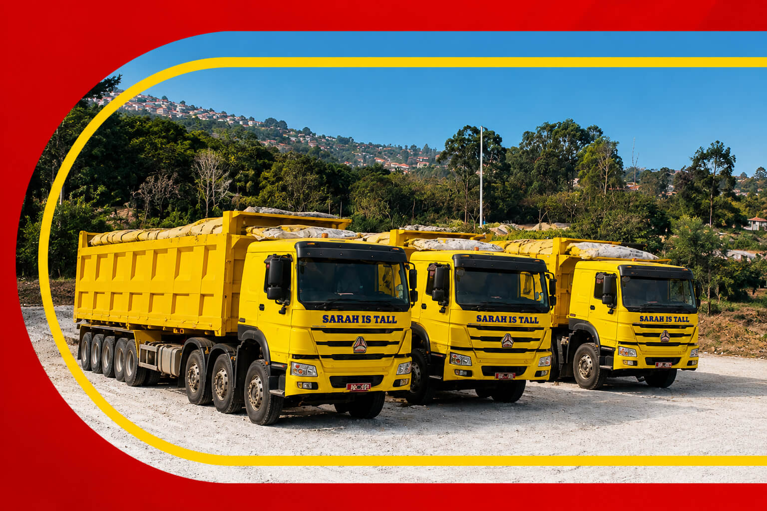 Large construction project supported by logistics and heavy equipment